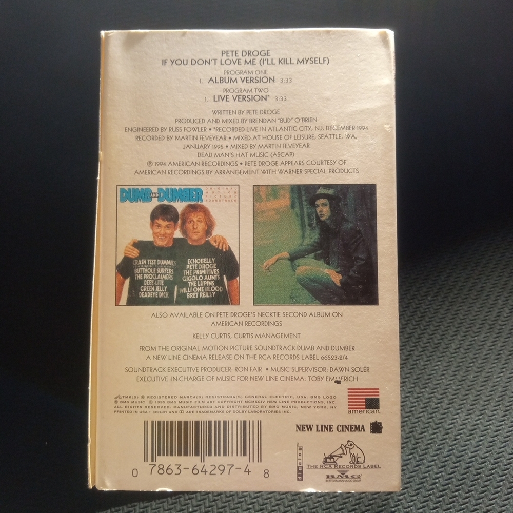 Dumb And Dumber Pete Droge If You Don't Love Me I'll ... Cassette Single - Picture 6 of 9